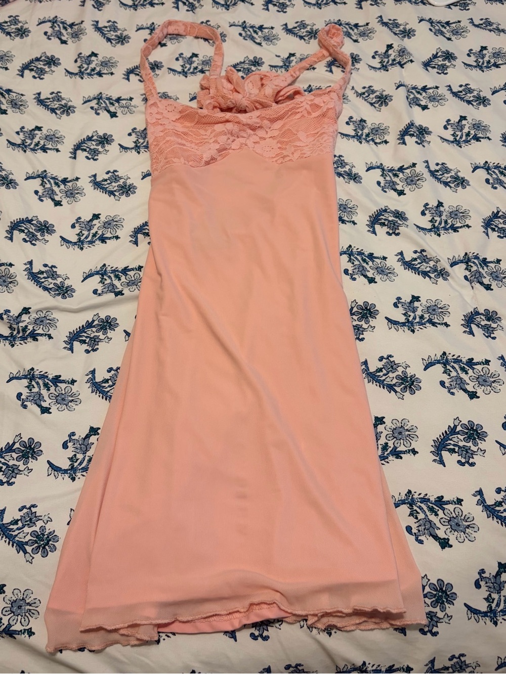 Women's Pink Lace-Trim dress